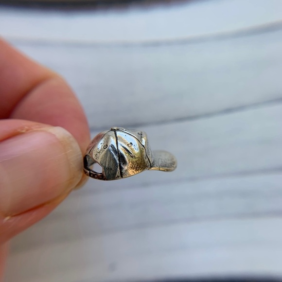 Sterling Silver Baseball Cap Charm - Picture 3 of 6